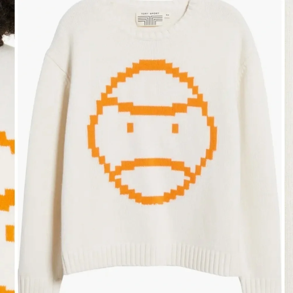 Tory Burch Sport / chunky Little Grumps pixel tennis merino wool Sweater XS